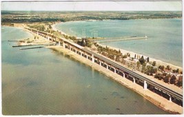 Postcard Aerial View Burlington Skyway Bridge Burlington Beach Hamilton Ontario - £2.83 GBP