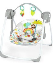 Bright Starts Playful Paradise Portable Compact Baby Swing w/ Toys Unisex - £37.98 GBP