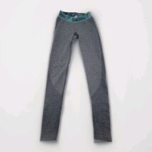 Gymshark Seamless Leggings Teal Waistband Dark Gray Marl Sz XS - $38.99