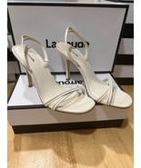Size 11 LARROUDE Annie Slingback Stiletto Sandal in Ivory BNIB - $173.25