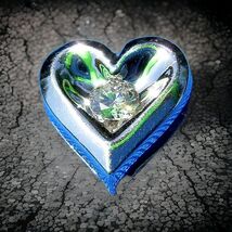 Earth mined Diamond Heart of Life Pendant Solid 14k White Gold Medallion... - €480,50 EUR