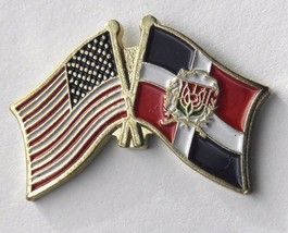 Dominican Republic International Country Usa Combo Flag Lapel Pin Badge 3/4 Inch - £4.50 GBP