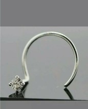 2pic 0.04ct real diamond wedding engagement nose stud pin18k white gold - £93.34 GBP