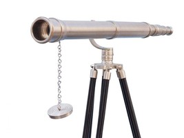 Floor Standing Brushed Nickel Galileo 39&quot;  Telescope With Wooden Stand  - £111.16 GBP