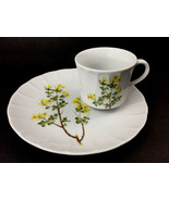 Toscany China 1970 Yorktown Japan Luncheon Plate Cup Yellow Flowers Moth... - $24.86 CAD