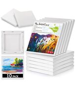 12PCS Mini Canvas and Easel Set 3x3in Cotton Small Square Canvases Art - $23.14 CAD