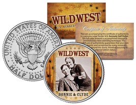 Bonnie &amp; Clyde * Wild West Series * Jfk Kennedy Half Dollar U.S. Coin - £6.84 GBP