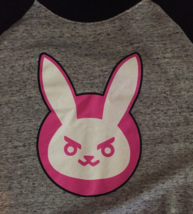 Overwatch sweat shirt size L women  long sleeve with bunny design Made i... - $13.61
