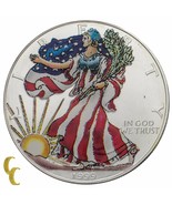 1999 Peint Marche Liberty Argent 1oz American Eagle W / Boîte &amp; COA - €65,51 EUR