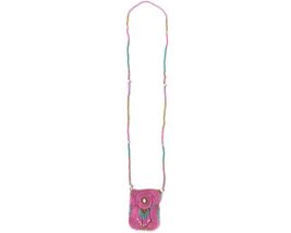 Mia Jewel Shop Authentic Leather Suede Medicine Pouch Seed Bead Fringe Dangle Ne - £18.59 GBP