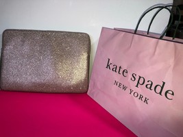 Kate Spade Tinsel Rose Gold Glitter Laptop Tablet Sleeve Case Pink Gift Bag Set - £49.27 GBP