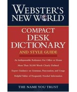 Compact Desk Dictionary Hardcover Webster&#39;s New World Editors Staff Styl... - $180.37 MXN