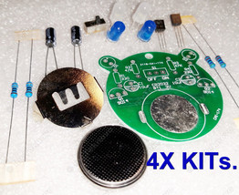 4x SIMPLE Kit Dual White Blue LED PIN Flasher Blinker with Ears Transistor - USA - £7.36 GBP