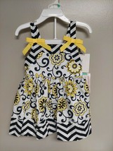 NWT Bonnie Jean Bonnie Baby Girls 18 Months Sundress Outfit Yellow Black White - £15.77 GBP