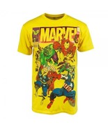NEW MARVEL AVENGERS CAPTAIN AMERICA THOR IRON MAN HULK YELLOW T-SHIRT SI... - €8,54 EUR