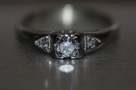 14 Karat Antique Art Deco Engagement Old-mine Cut Diamond ring Size 5.25 - £347.42 GBP