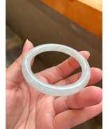 51mm Natural Icy Jadeite Bangle Type A White Jadeite Holiday Gift - $525.00