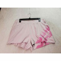 Joy Lab Shorts Womens Size XL Pink Tie Dye Cotton Pockets Casual Elastic Waist - £14.90 GBP
