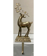 Christmas stocking holder hanger  MTX48054 deer vintage look patina silver - $25.79