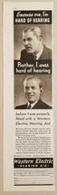 1936 Print Ad Western Electric Hearing Aids Happy Man New York,NY - £9.18 GBP