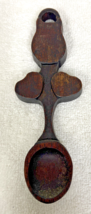 Vintage Carved Wood Folk Art Welsh Love Spoon Lock Figural Handle Top 6 ... - $29.21