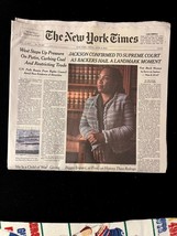 THE NEW YORK TIMES NEWSPAPER FRI. APR 8, 2022 JACKSON CONFIRMED TO SUPRE... - £10.81 GBP