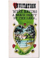 Vintage Sarcastic Valentine Card T.C.G. 1950s Invitation Beach Party By ... - £2.32 GBP