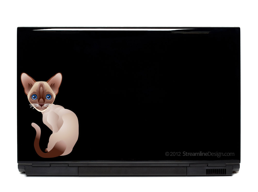 Siamese Cat Vinyl Laptop Art - $5.95