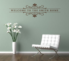 Personalized Floral &amp; Scroll Wall Graphic. Custom made with your wording. - $17.95