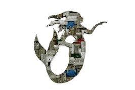 Mermaid Barrel Ring Wall Art - Mermaid Mosaic - Made from retired CA wine barrel - £180.09 GBP