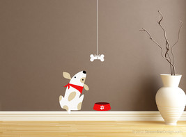 Poor Puppy Dog Just Wants His Bone Vinyl Wall Art - £14.16 GBP