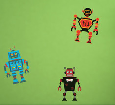 Robot Invasion, Series 1 - Printed Wall Fabric Decorations Choice of Three - $22.95
