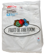 Fruit Of The Loom Cotton V-Neck Tee Shirts 3 Pack Men XL (46-48) VTG 1984 NOS - £18.35 GBP
