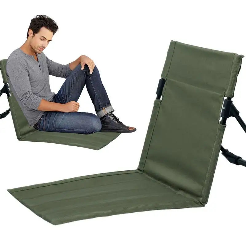 Folding Beach Chair Lightweight Beach Floor Chair Travel Chairs Bleacher Cushion - £22.70 GBP+