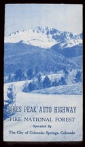Vintage Pikes Peak Auto Highway - Pike National Forest Colorado Travel Brochure - £7.07 GBP