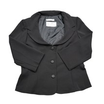 Charlotte Russe Blazer Womens Black Notch Lapel Button Single Breasted - $29.68