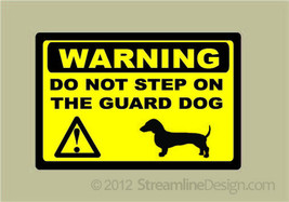 Dachshund Guard Dog Warning Sticker - $4.95