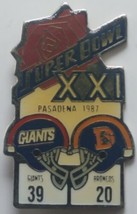Vintage Starline Super Bowl 21 XXI Pin 1987 Giants 39 Broncos 20 - £6.28 GBP