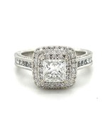 1 1/4 ct Diamond Engagement Ring REAL Solid 14 k White Gold 5.4 g Size 6.5 - £3,300.62 GBP