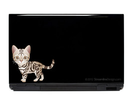 Silver Tabby Cat Vinyl Laptop Art - $5.95