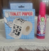 Pre-Poop Toilet Paper Gag Gift White Elephant Air Wick Spray Crossword P... - £18.30 GBP