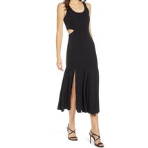 WAYF black Arabella cutout slit scoop neck midi dress extra small MSRP 128 - $34.99