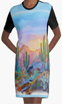 Cowgirl Kim Watercolor Desert Graphic Tee Dress - £55.30 GBP