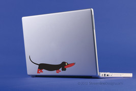 Black and Tan Dachshund Vinyl Laptop Art - $5.95