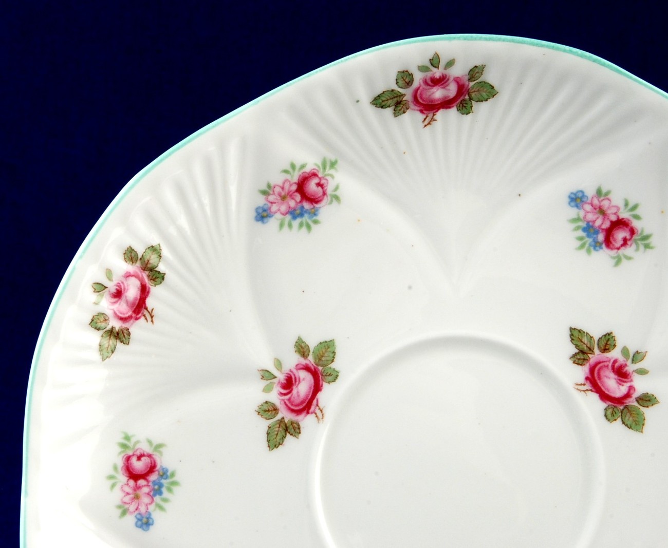 Shelley Rosebud Dainty Saucer Blue Trim 13426 Rd 272101 Fine Bone China Item image 2