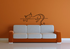 Lounging cat wall vinyl art decoration - £11.88 GBP