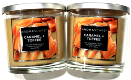 2 Pack Aromascape Caramel Toffee Soy Wax Blend Candle Chesapeake Bay 14 Oz. - £33.55 GBP