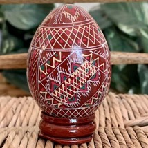 VTG Hand Painted Wooden Easter Eggs Ukrainian Polish Russian Decorative Folk Art - £10.30 GBP