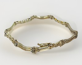 Vintage 925 Sterling Silver Wavy Link Hinged Bracelet Modernist Design- ... - $60.54
