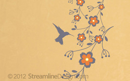 Hummingbird on Flowers Vinyl Wall Art - $24.95
